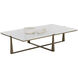 Cowell 64 X 38 inch White / Antique Brass Coffee Table